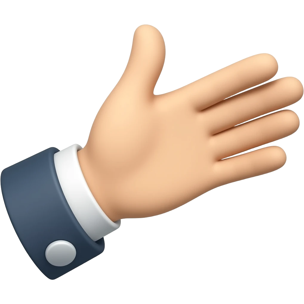 arm reaching out with sleeve and button emoji