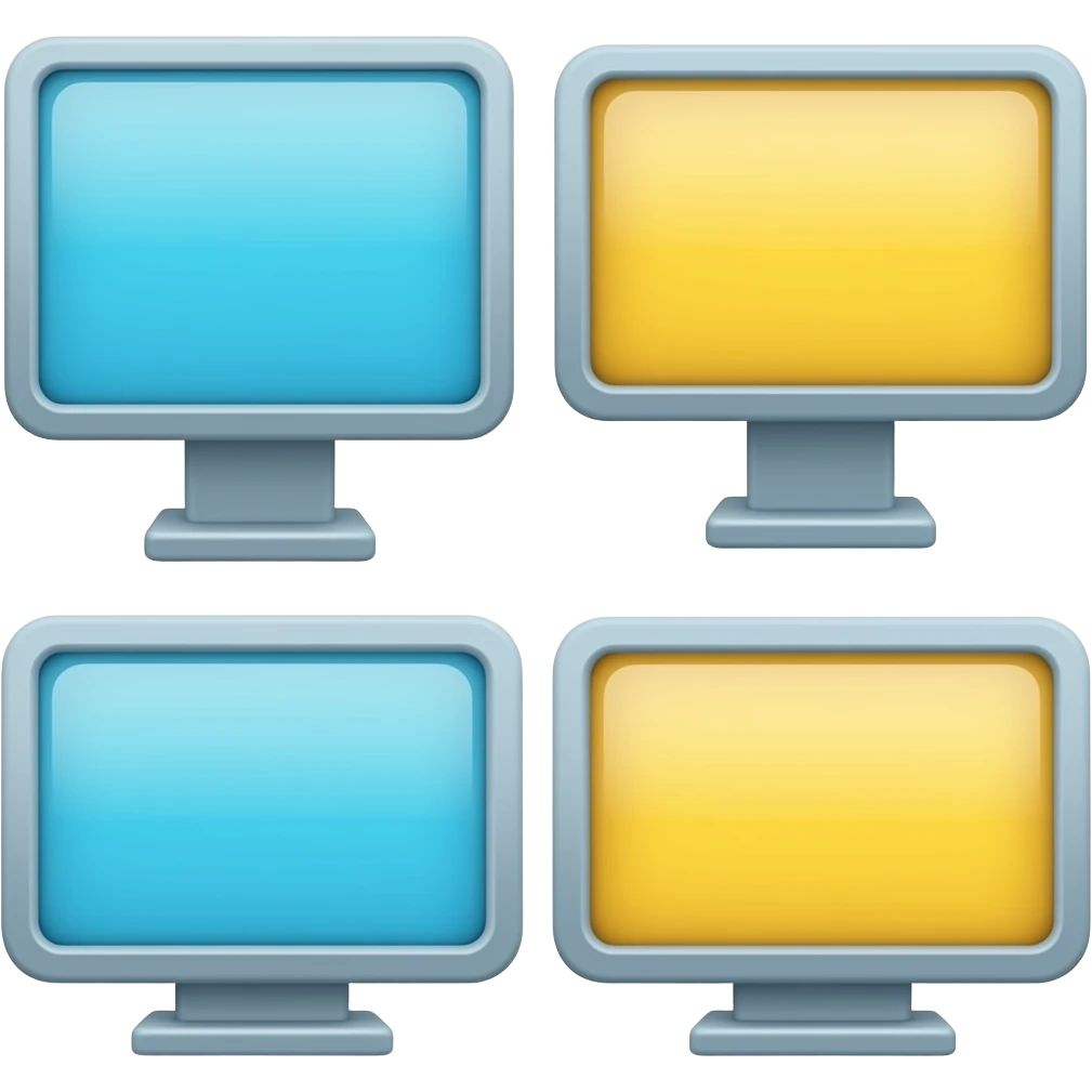 blue yellow Digital screens ads, transparent background inspired by pastel colour pallete emoji