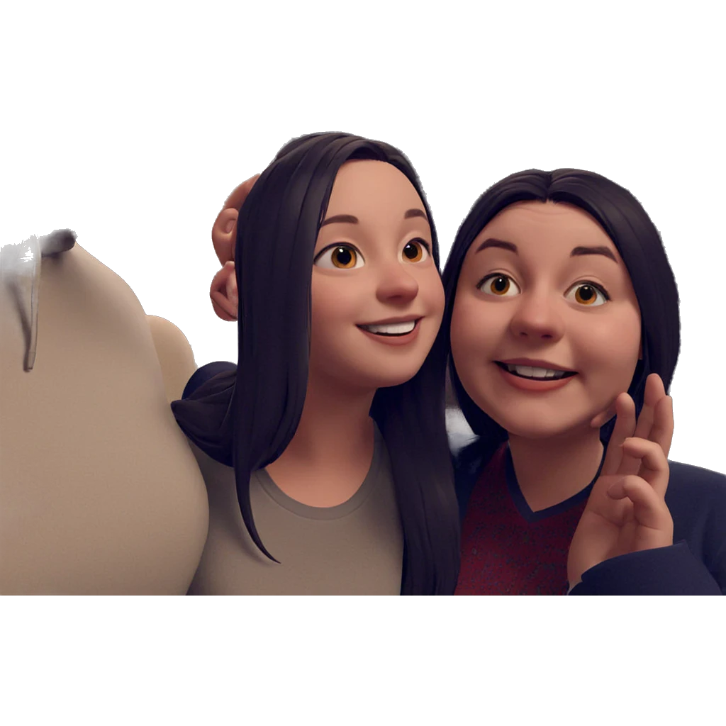 smiling girl with boys emoji