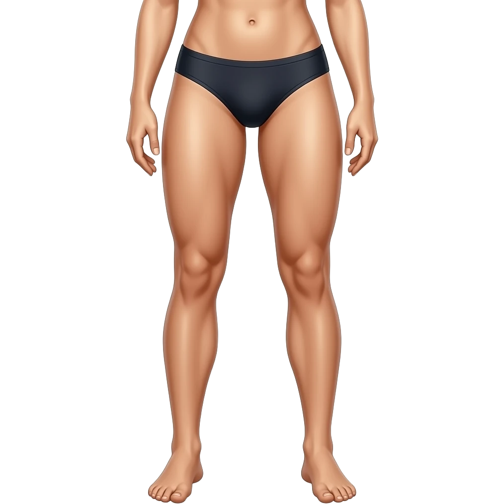 Women athletic legs flexed on underwear emoji