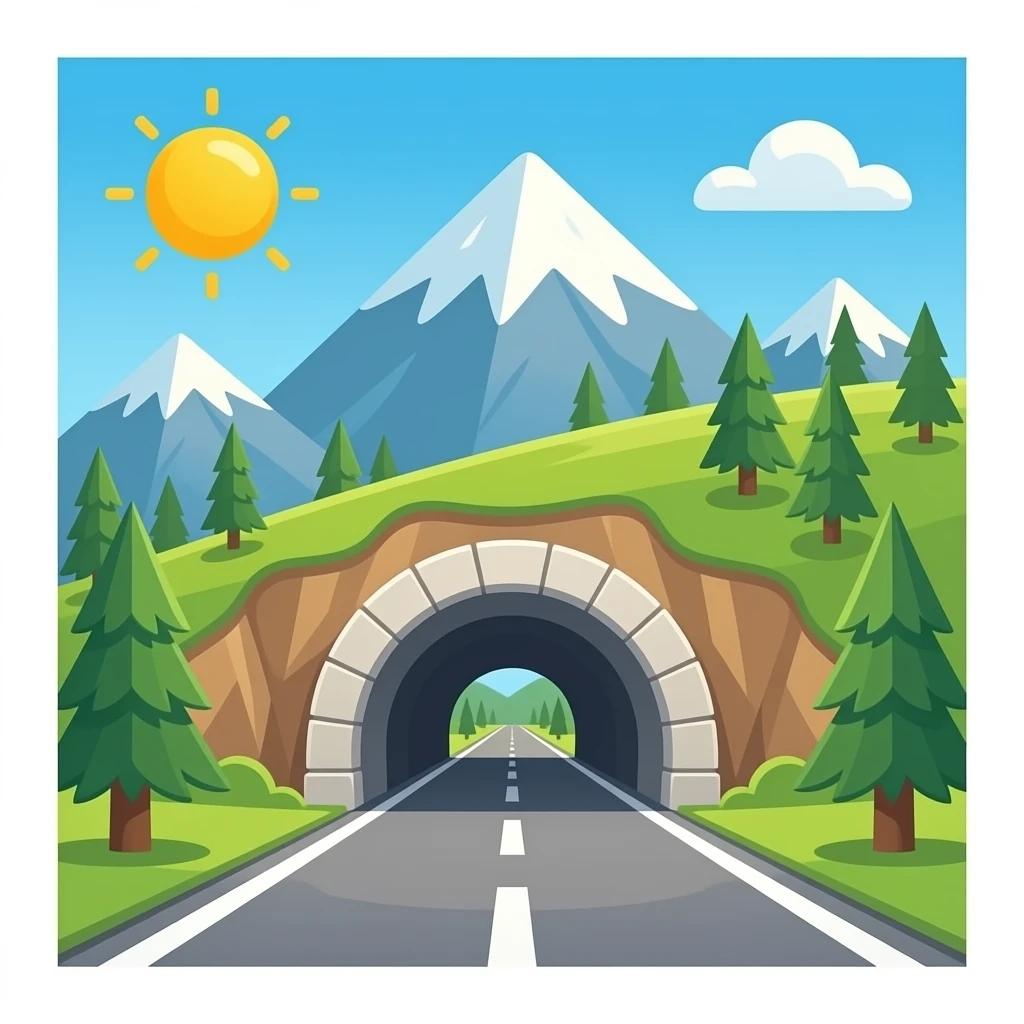 a tunnel inside the mountain emoji
