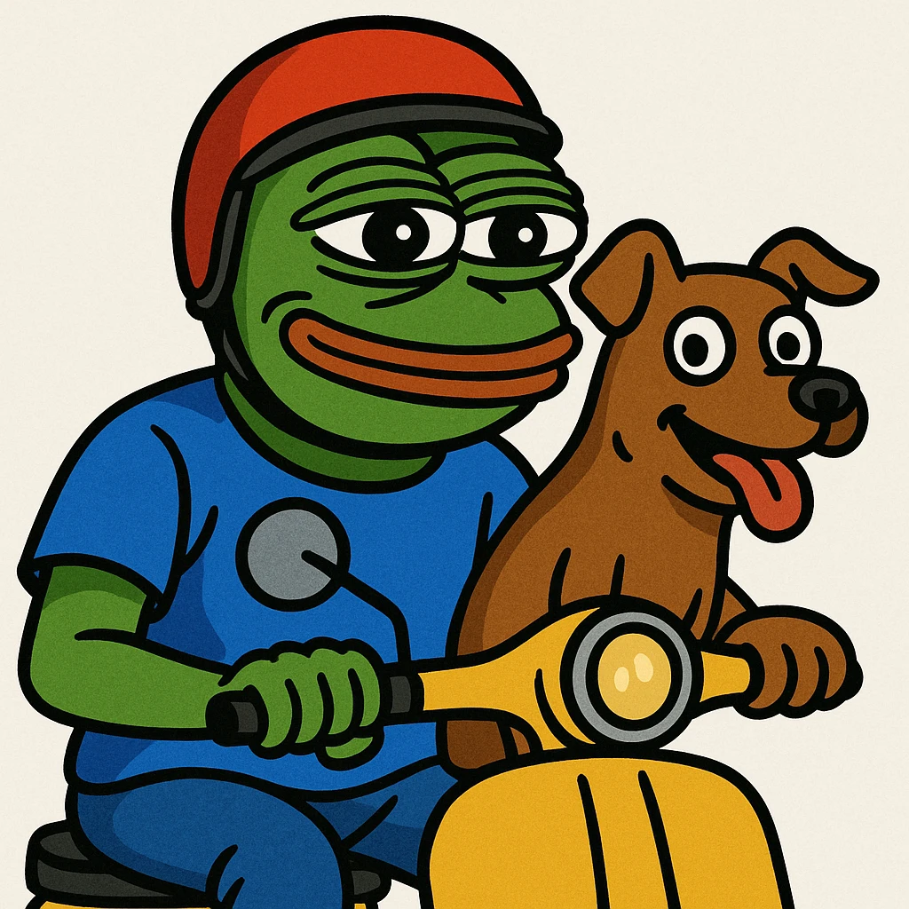 man and his pet dog riding a vespa emoji