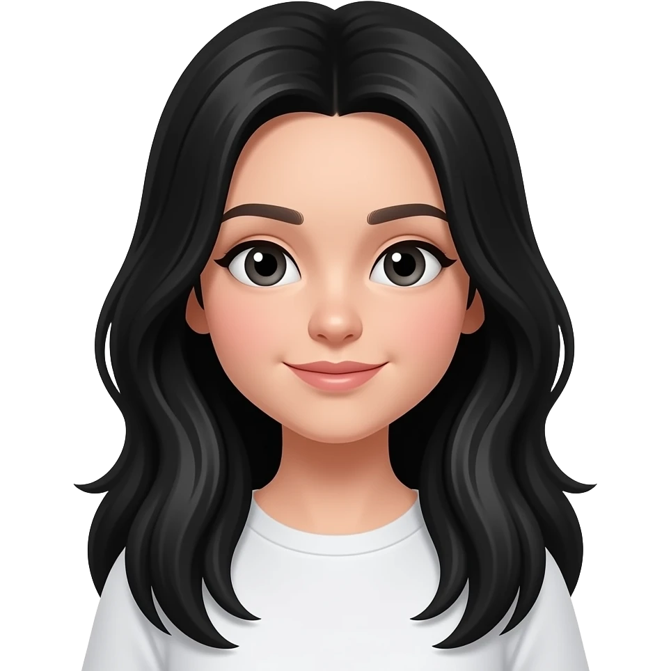 Chica pelo largo negro emoji