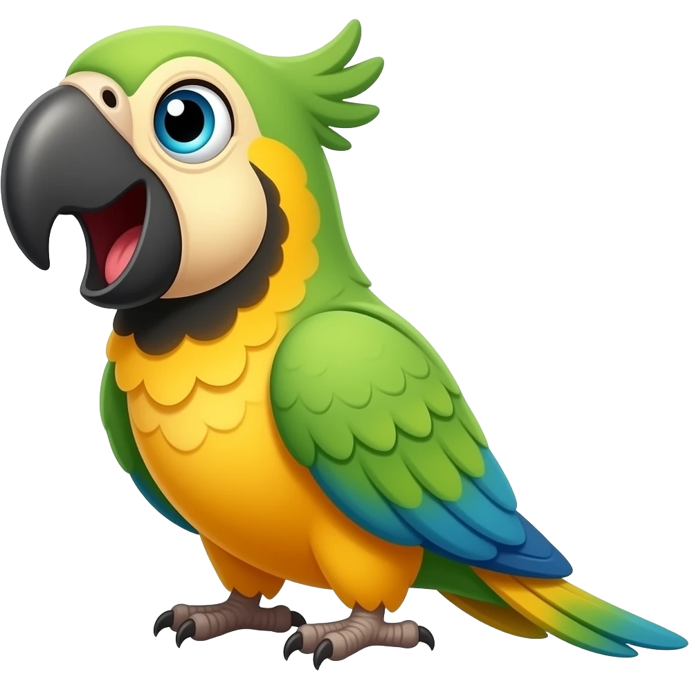 Cartoon parrot squawk emoji