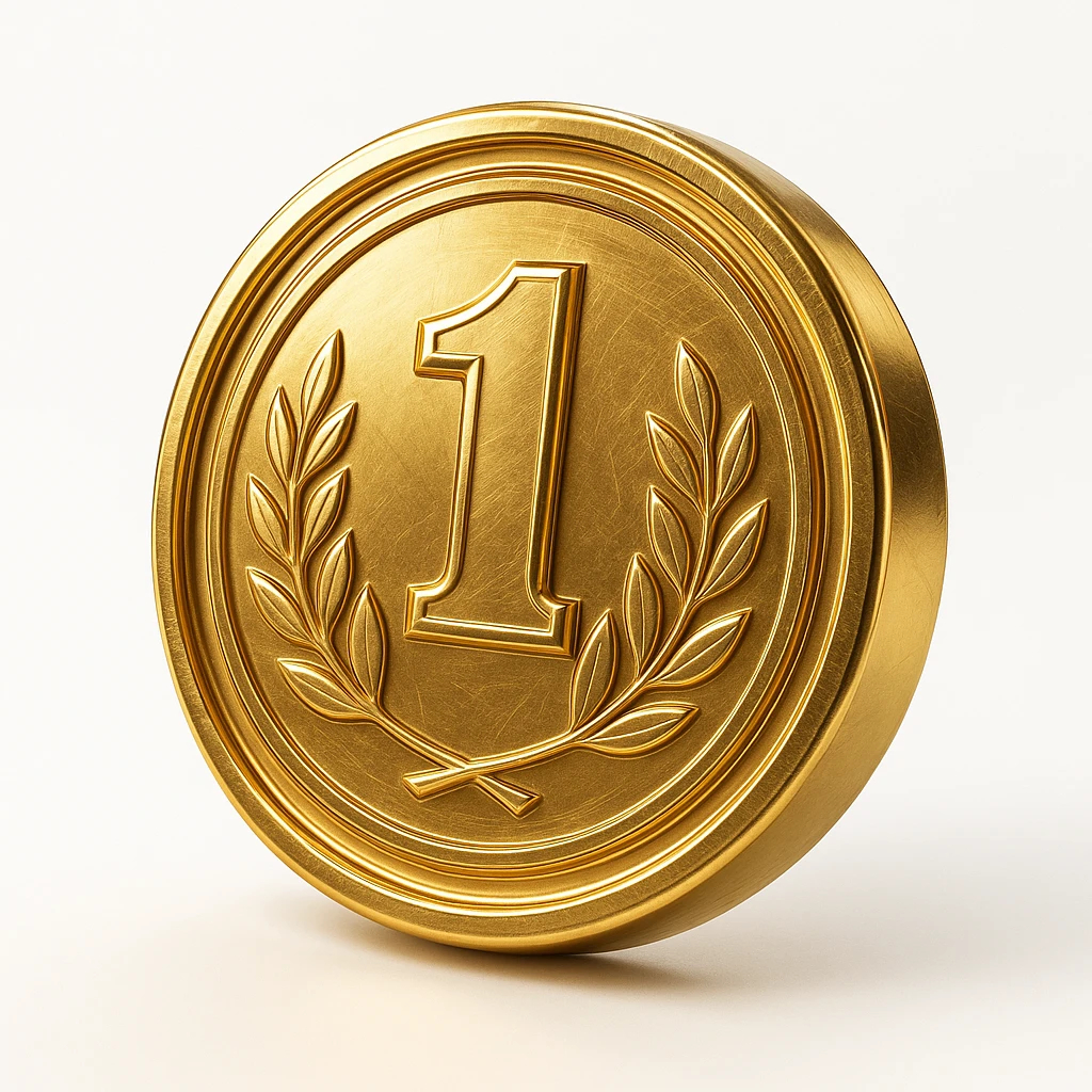 realistic shiny detailed gold medal emoji
