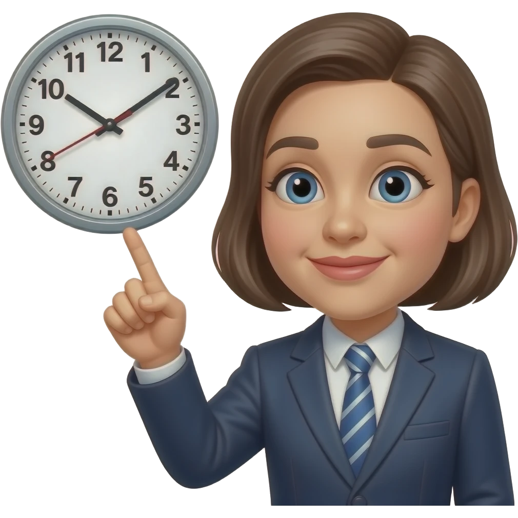An emoji with plump lips and is doing clock it emoji