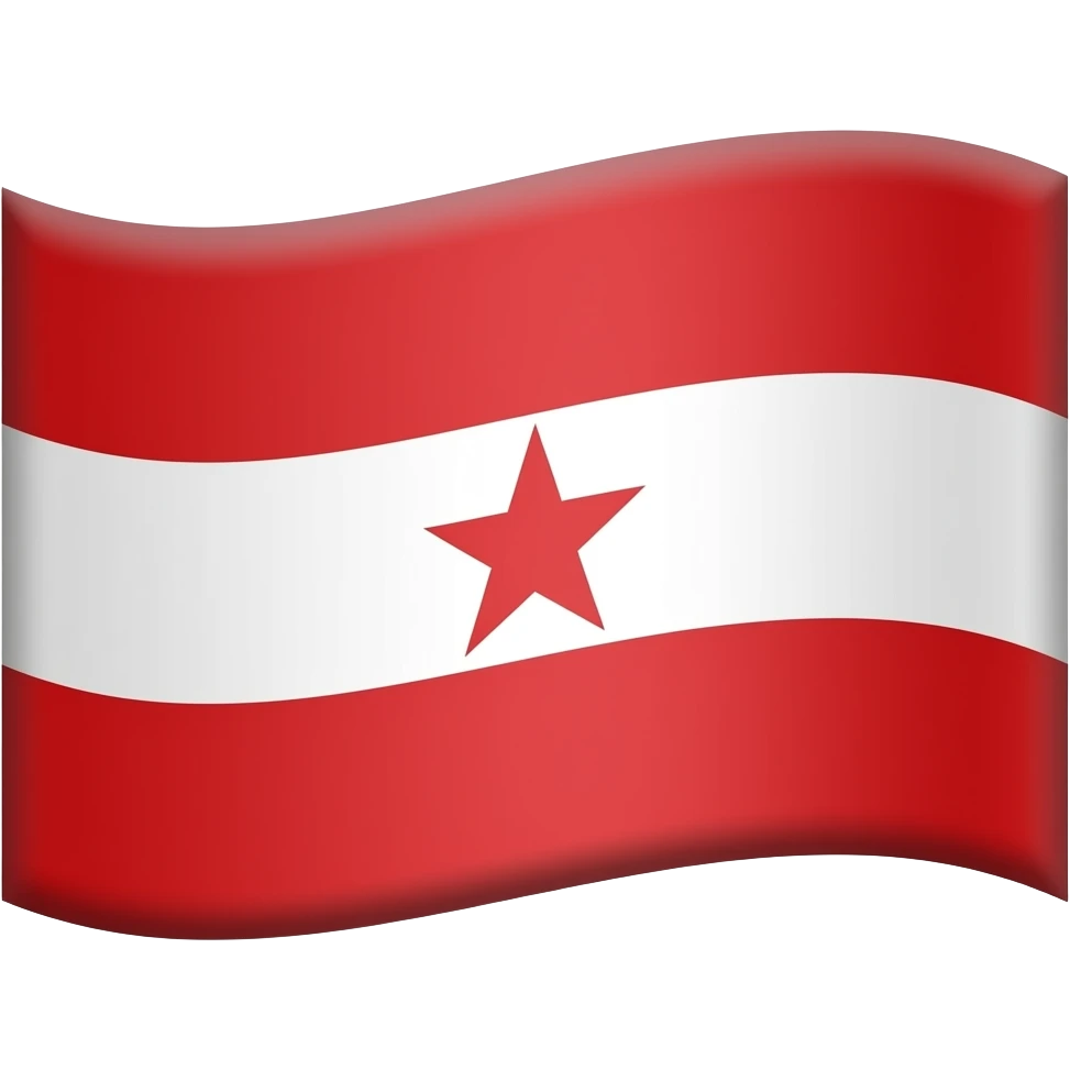 Bandeira vermelha co uma faixa branca com uma estrela no meio emoji