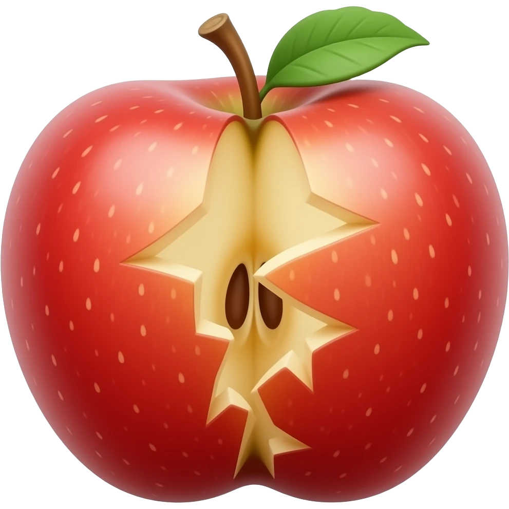 orta boy bozuk kırmızı elma emoji