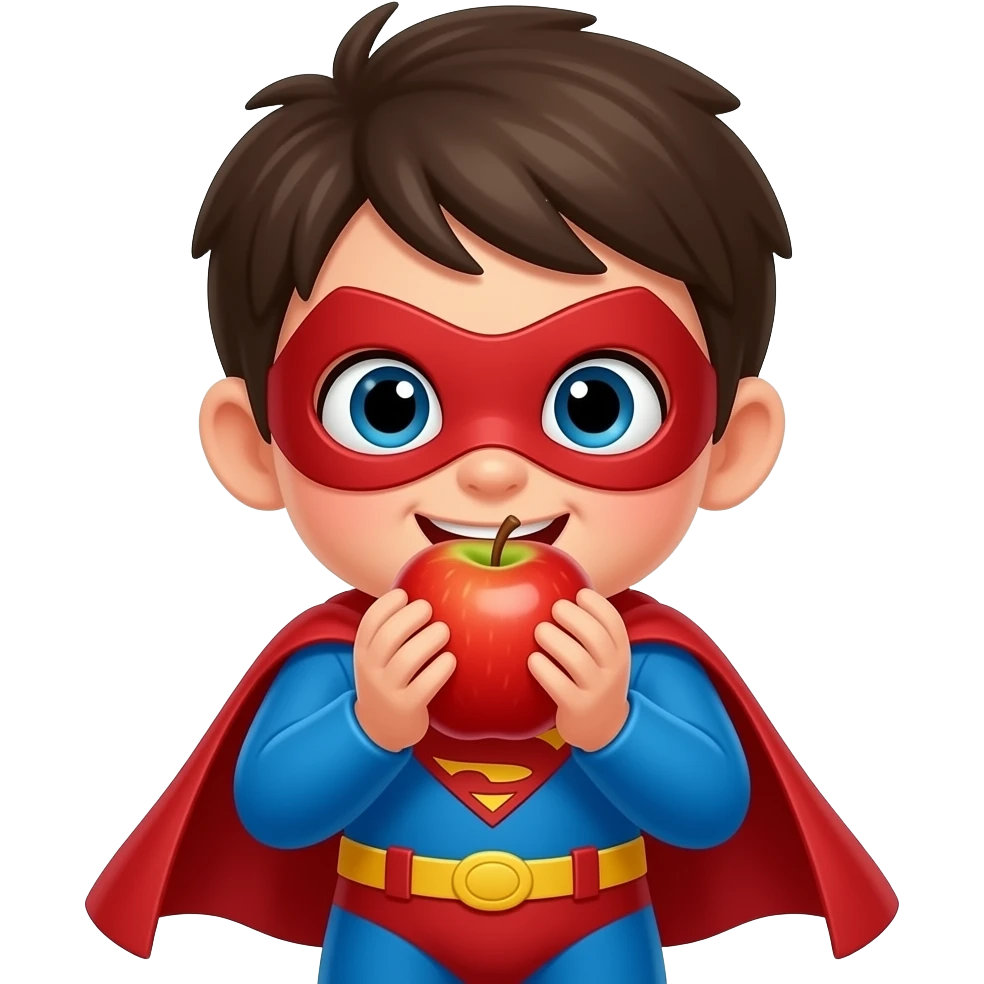 SuperHero Kid eating emoji