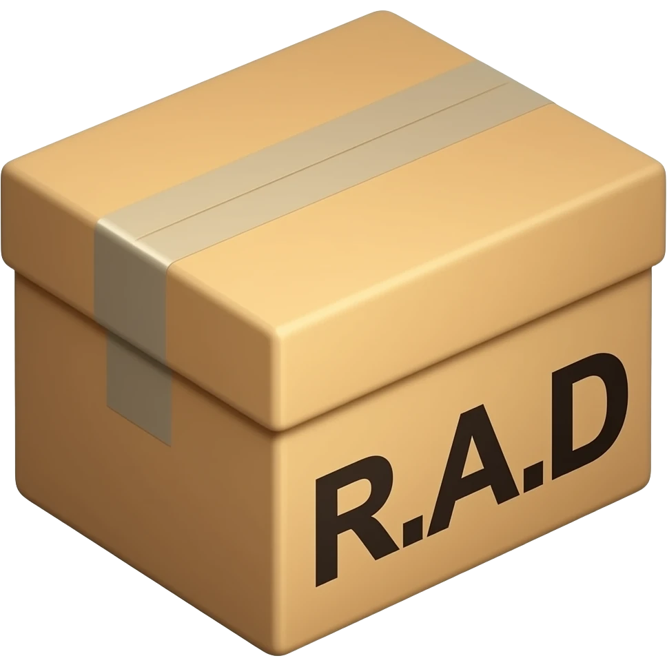 box with R.A.D on the side emoji