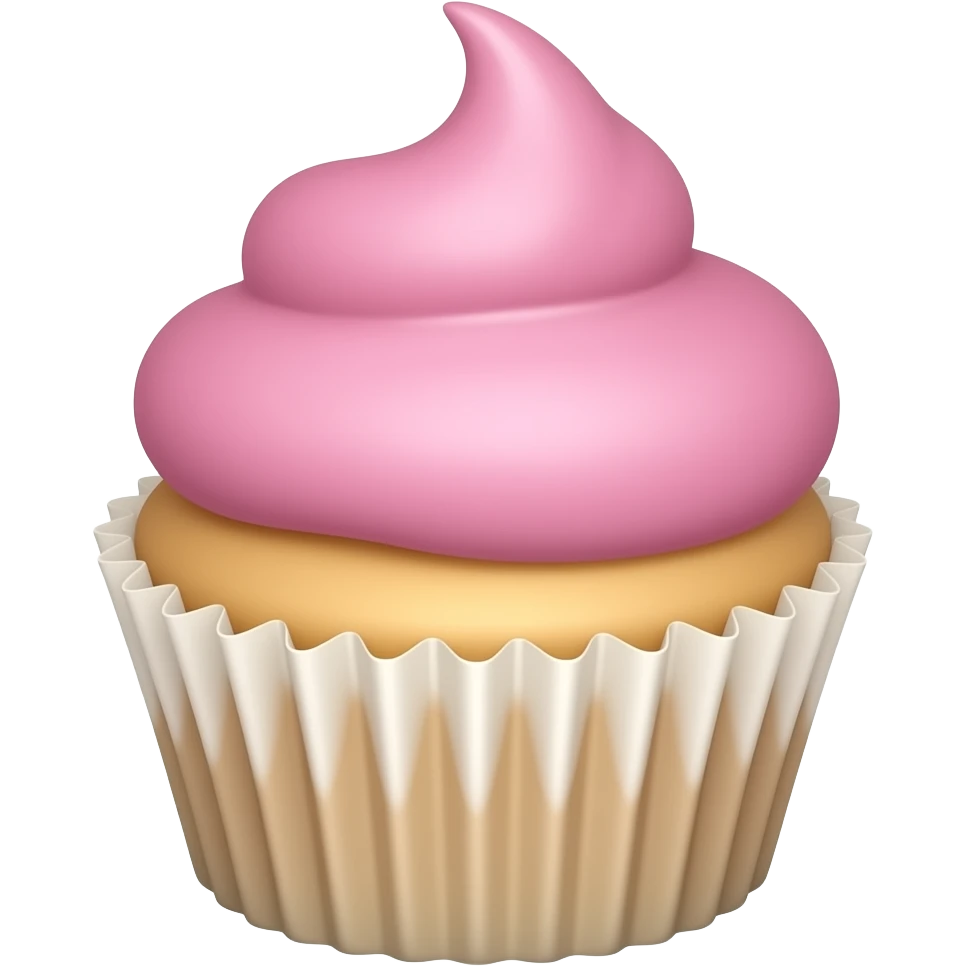 Cupcake with pink icing emoji