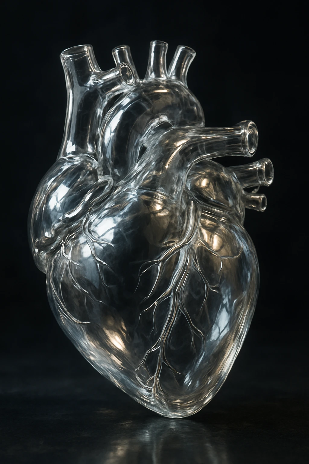 heart with a glass effect, realistic digital art style emoji