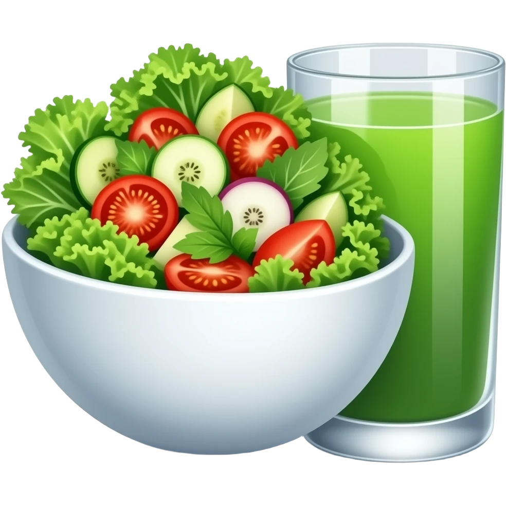 salad with green juice emoji