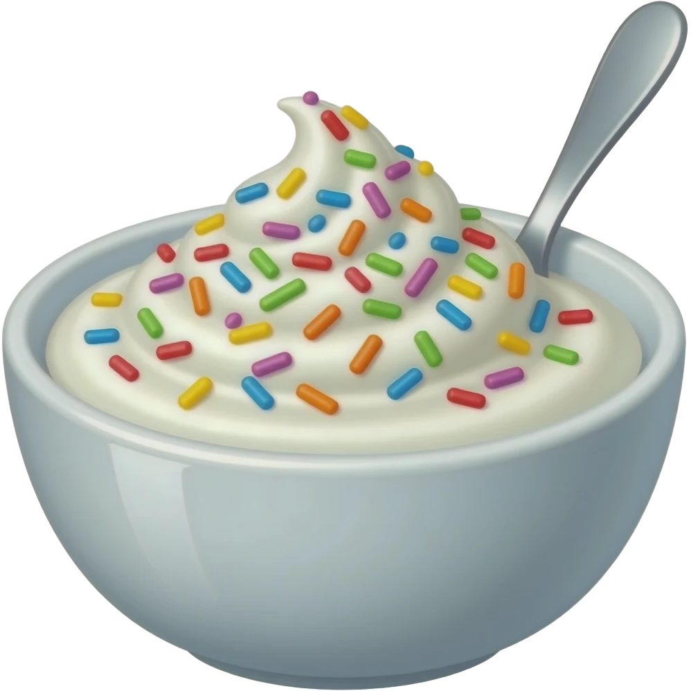 Greek yogurt bowl topped with funfetti aesthetic emoji