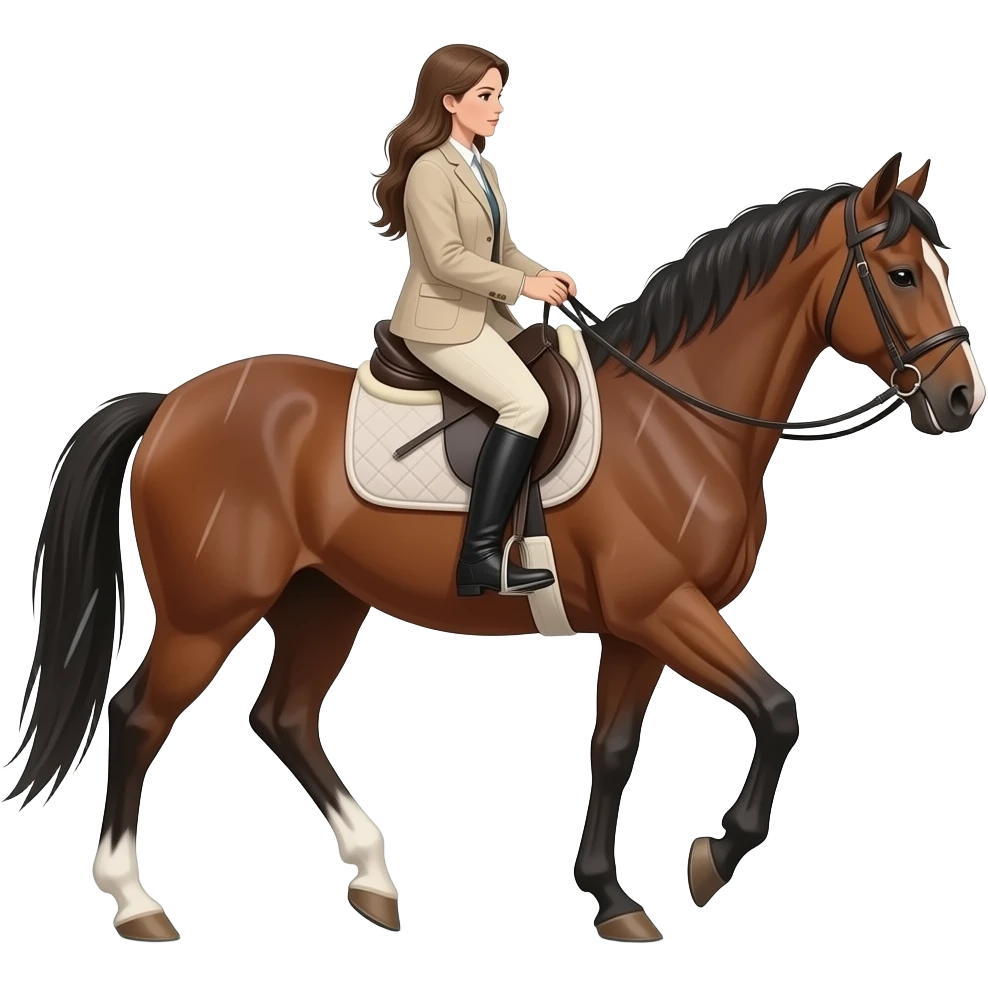 Lady walking horse in the rain emoji