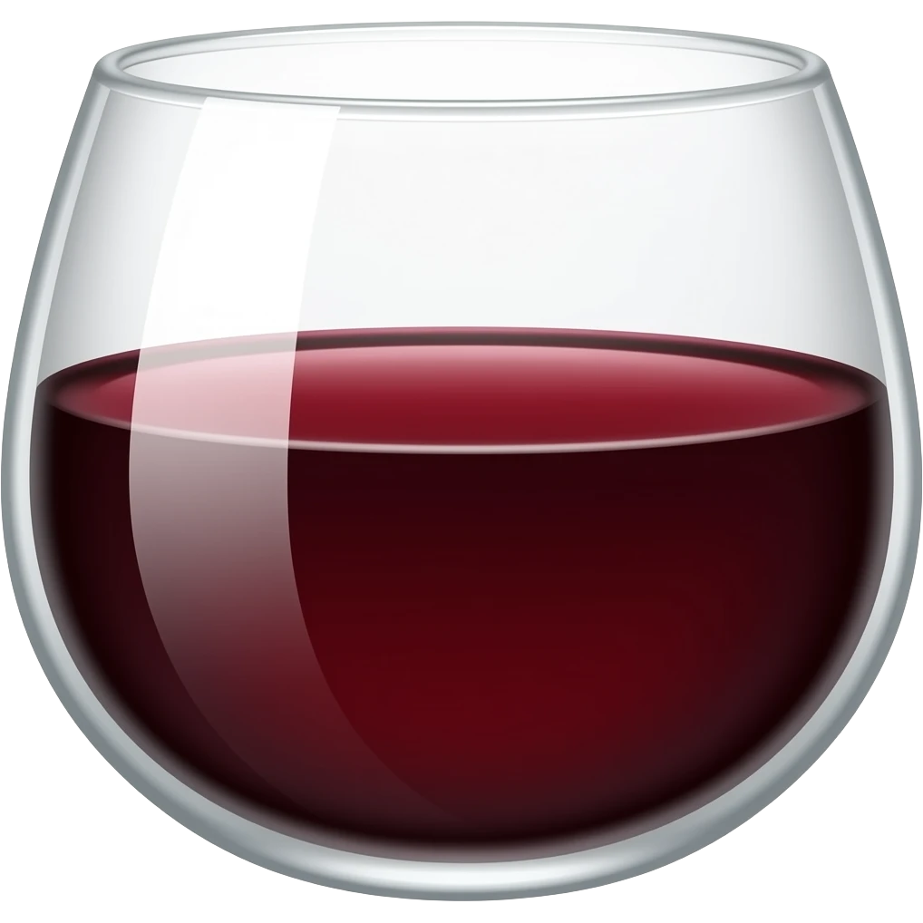 red drink in wide shape glass emoji