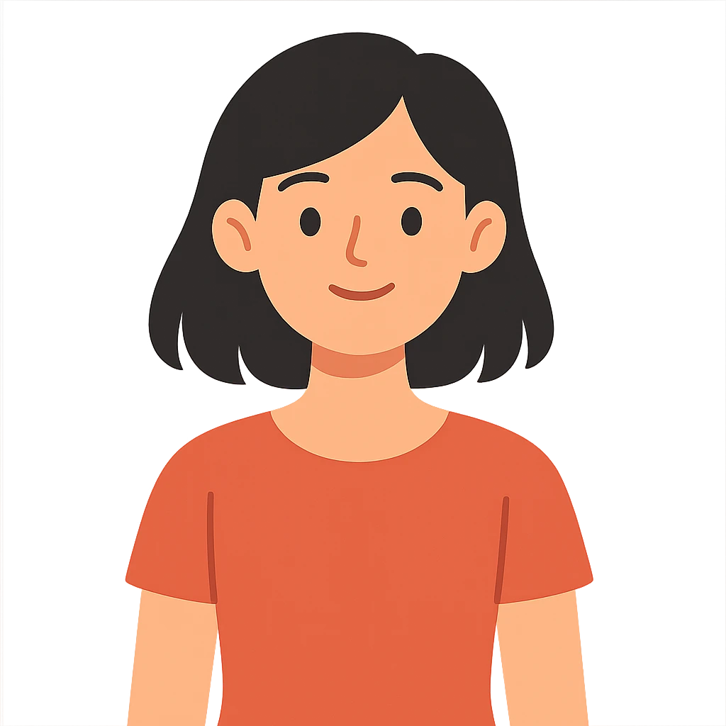 flat toon style chica con pelo negro corto por los hombros emoji