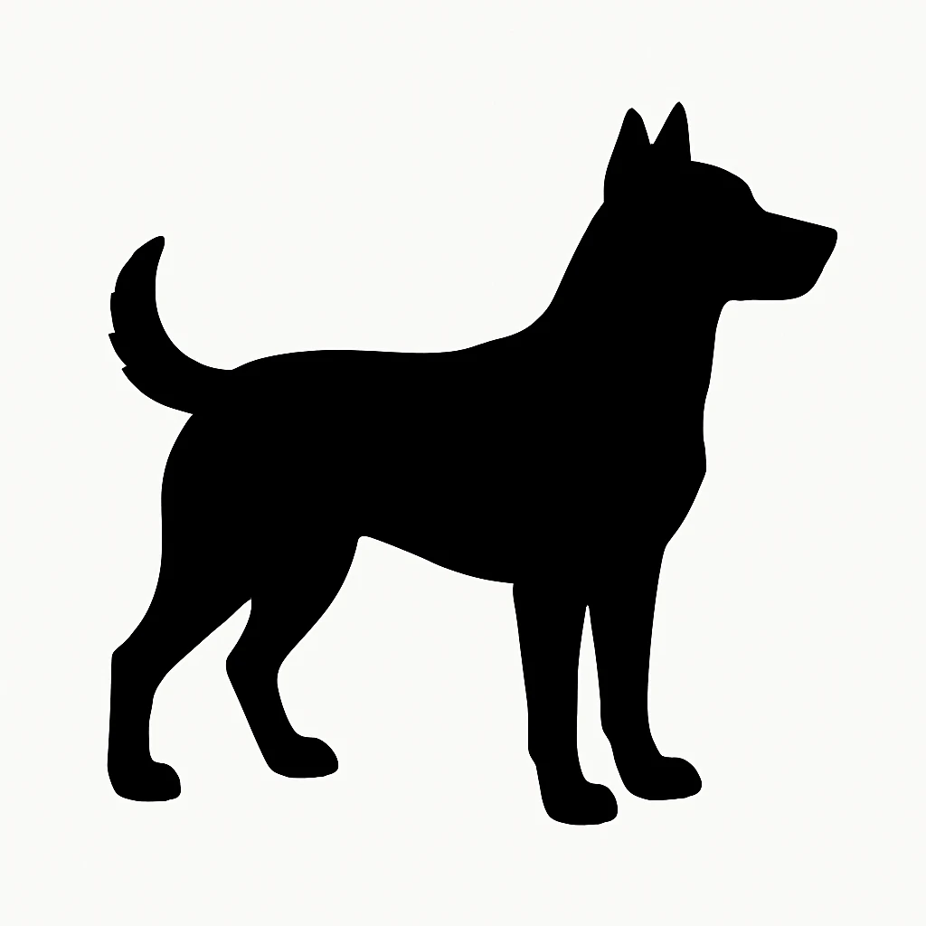 Dog black silhouette white background emoji