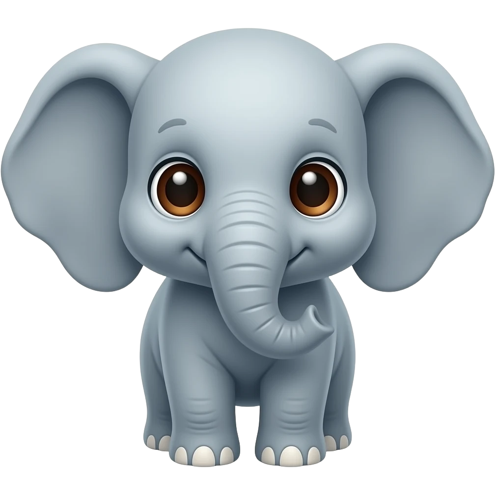 sad super adorable small baby elephant with huge ears and big round brown glistening eyes emoji