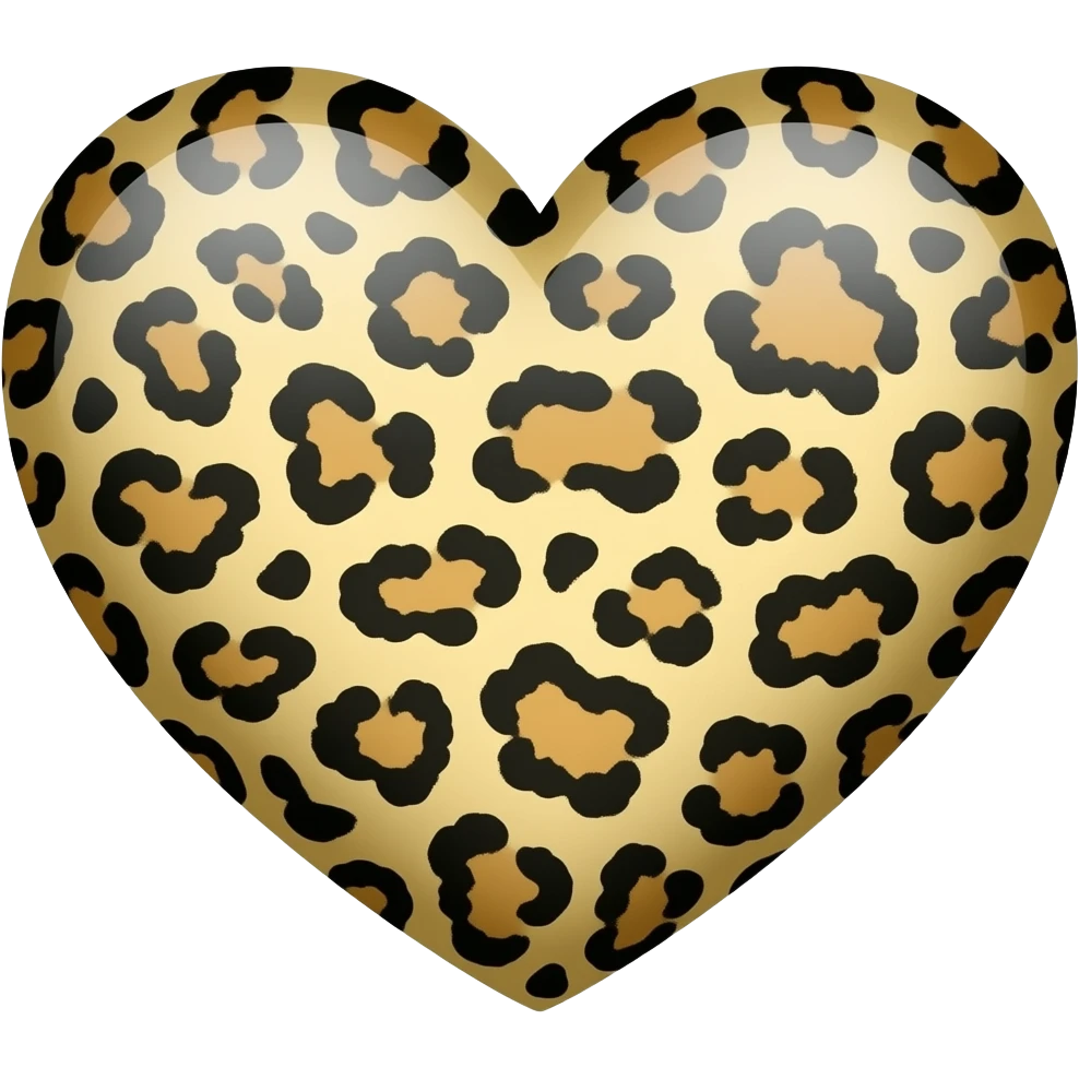 Leopard print heart emoji