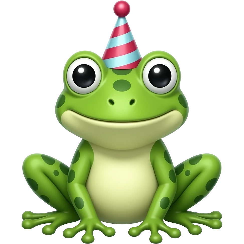 frog  woth birthday hat emoji