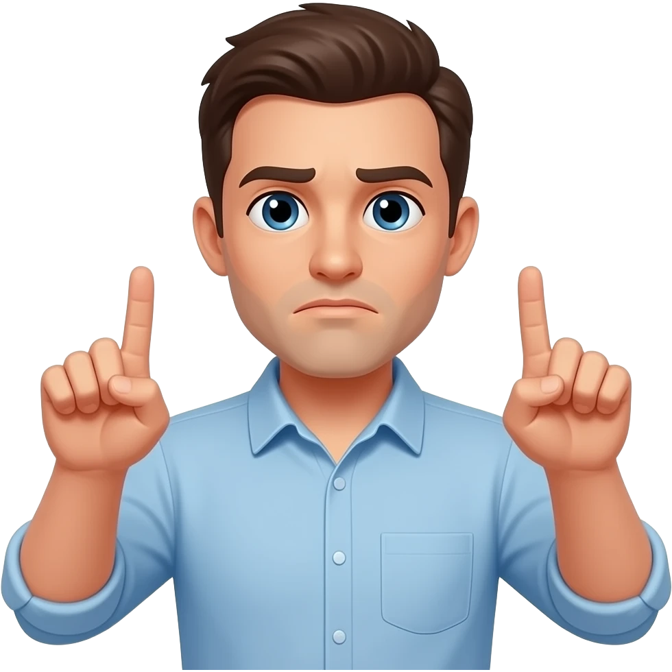 man shows cross with hands wich is meaning failure emoji