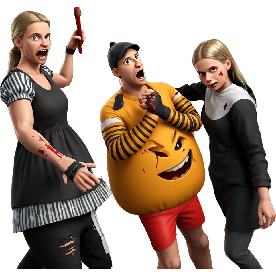 bloodied confrontation among friends emoji