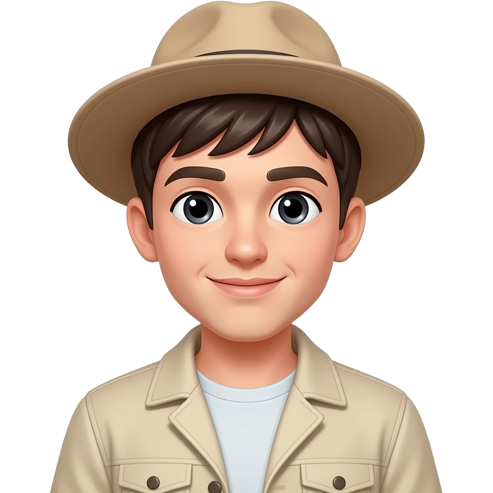 Chico con gorro y paleacate emoji