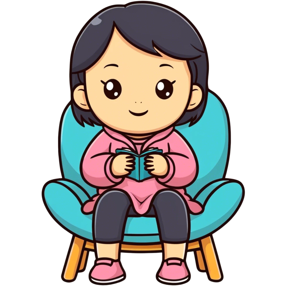 Little girl sitting in a chair emoji