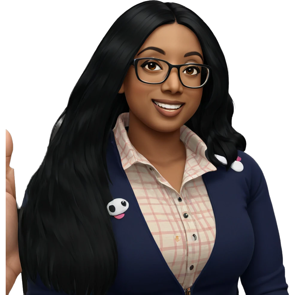 smiling girl with black hair emoji