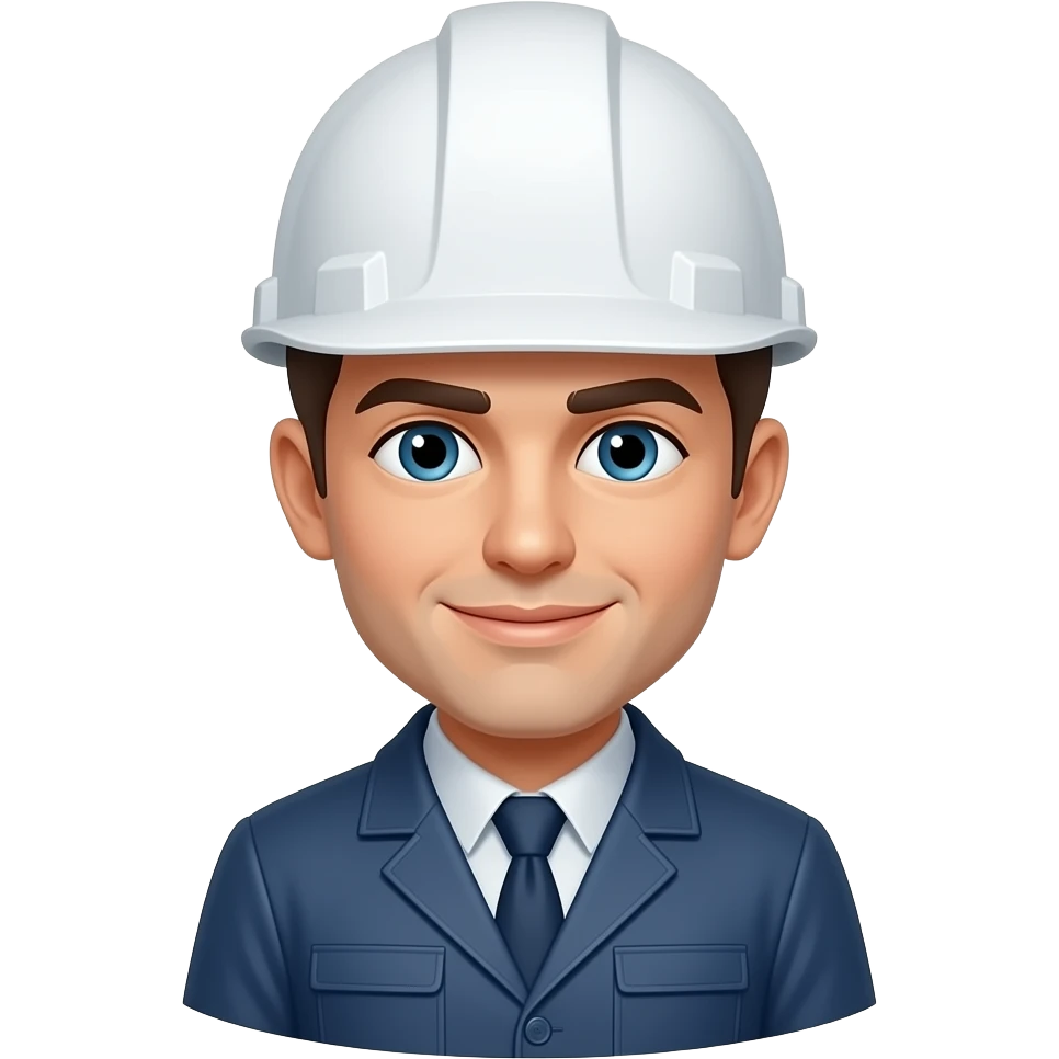 Genera un emoji de ingeniero con casco blanco para nombre de WhatsApp emoji