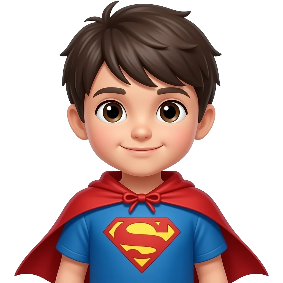 kid with cape costume no logo emoji