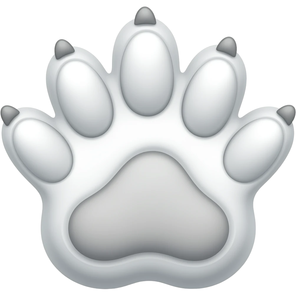 White wolf paw waving emoji