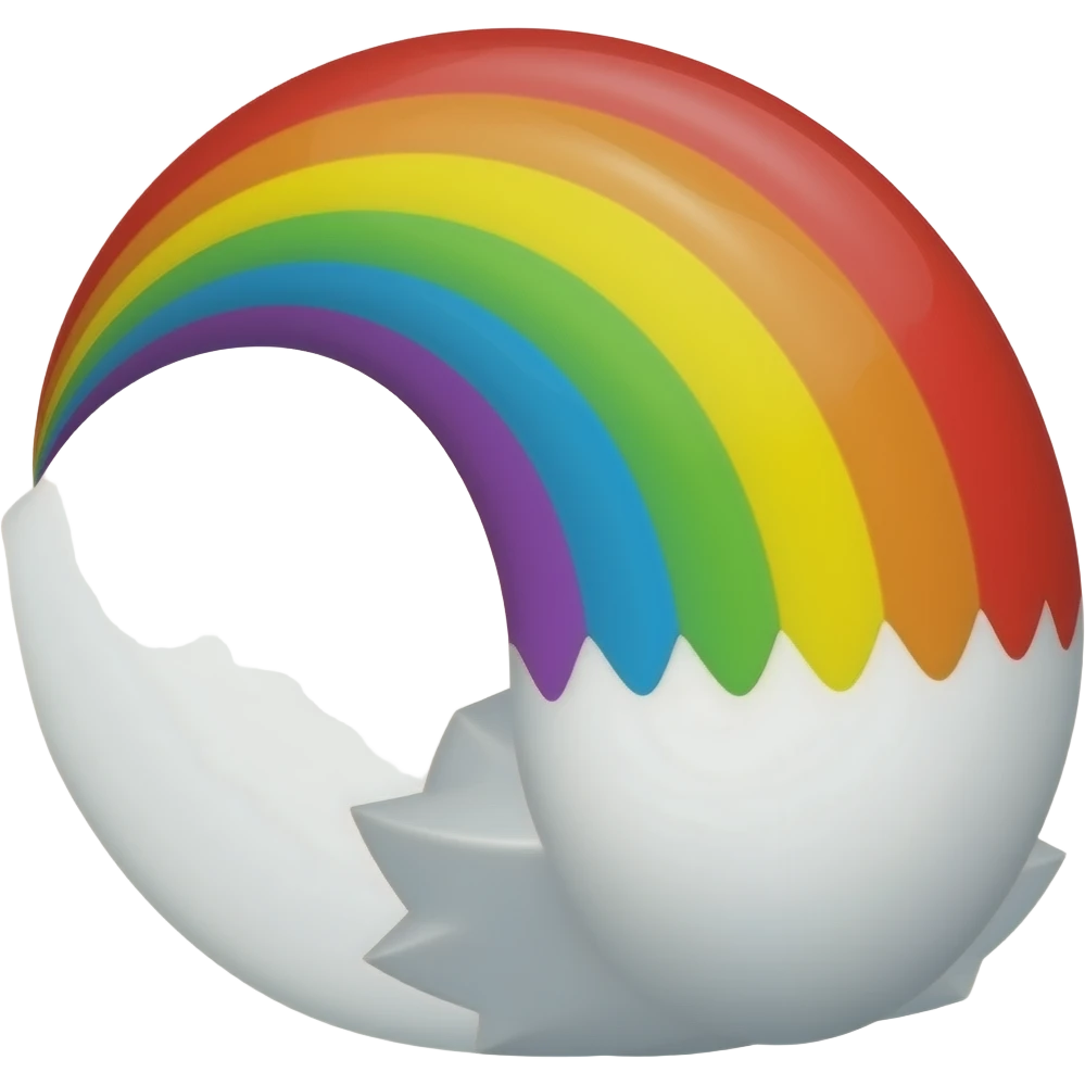 Rainbow rabbit tail emoji