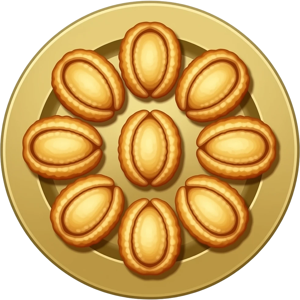 TEN sea urchins deep fried on a golden plate emoji