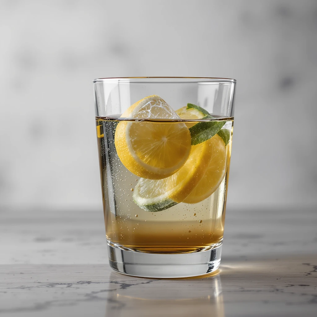 a glass with dirty water, realistic style emoji