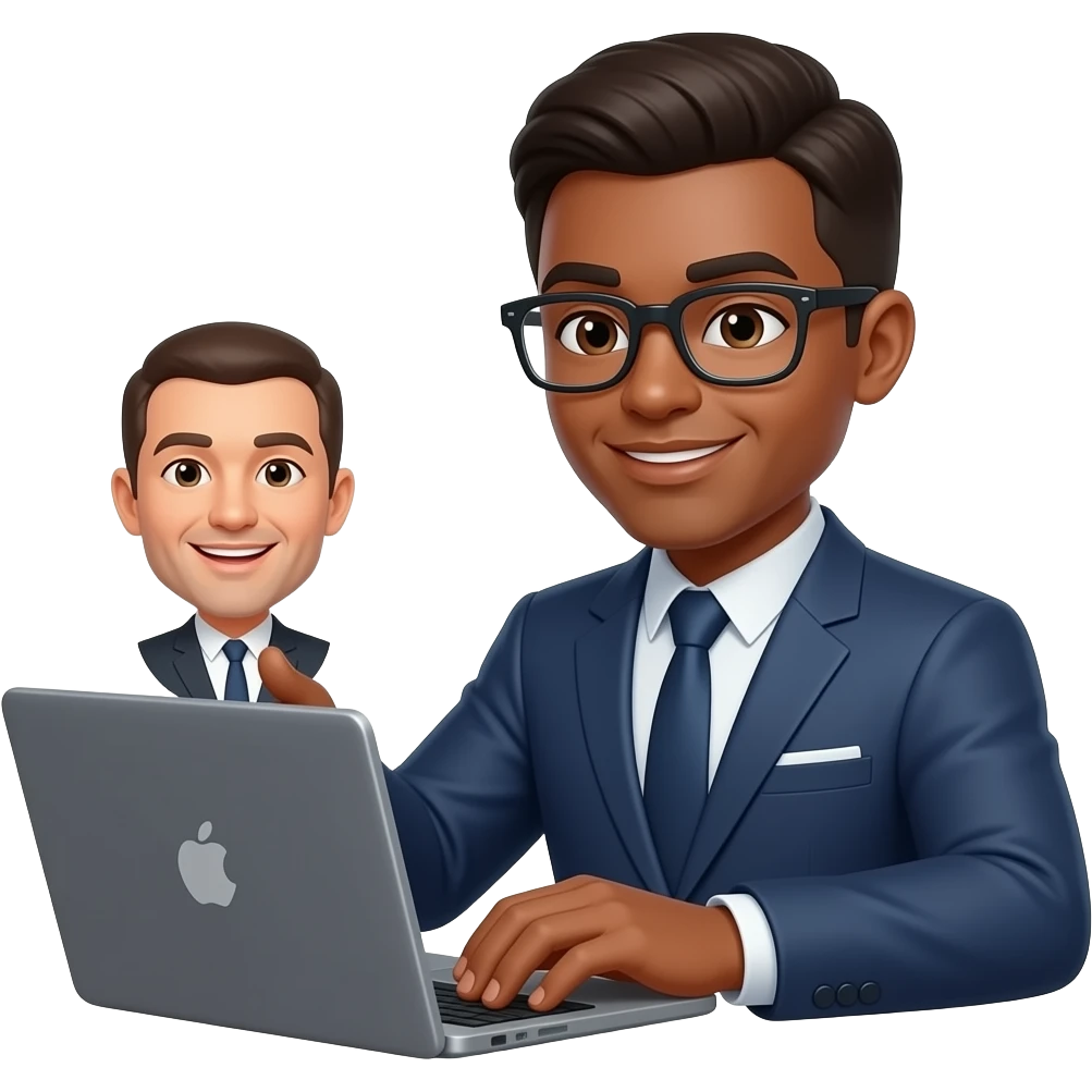 AI Business light brown skin Man emoji