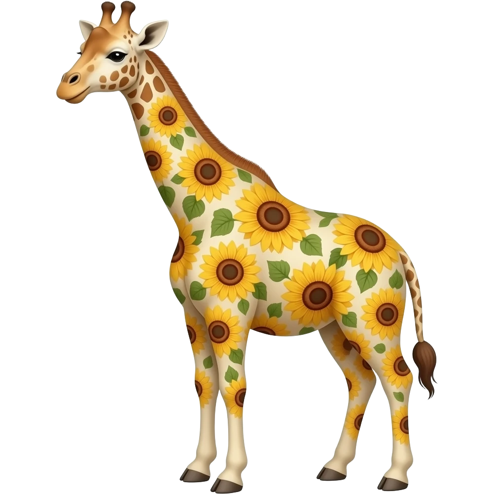 Quiero un emoji de Girafa mezclado con el emoji de girasol emoji