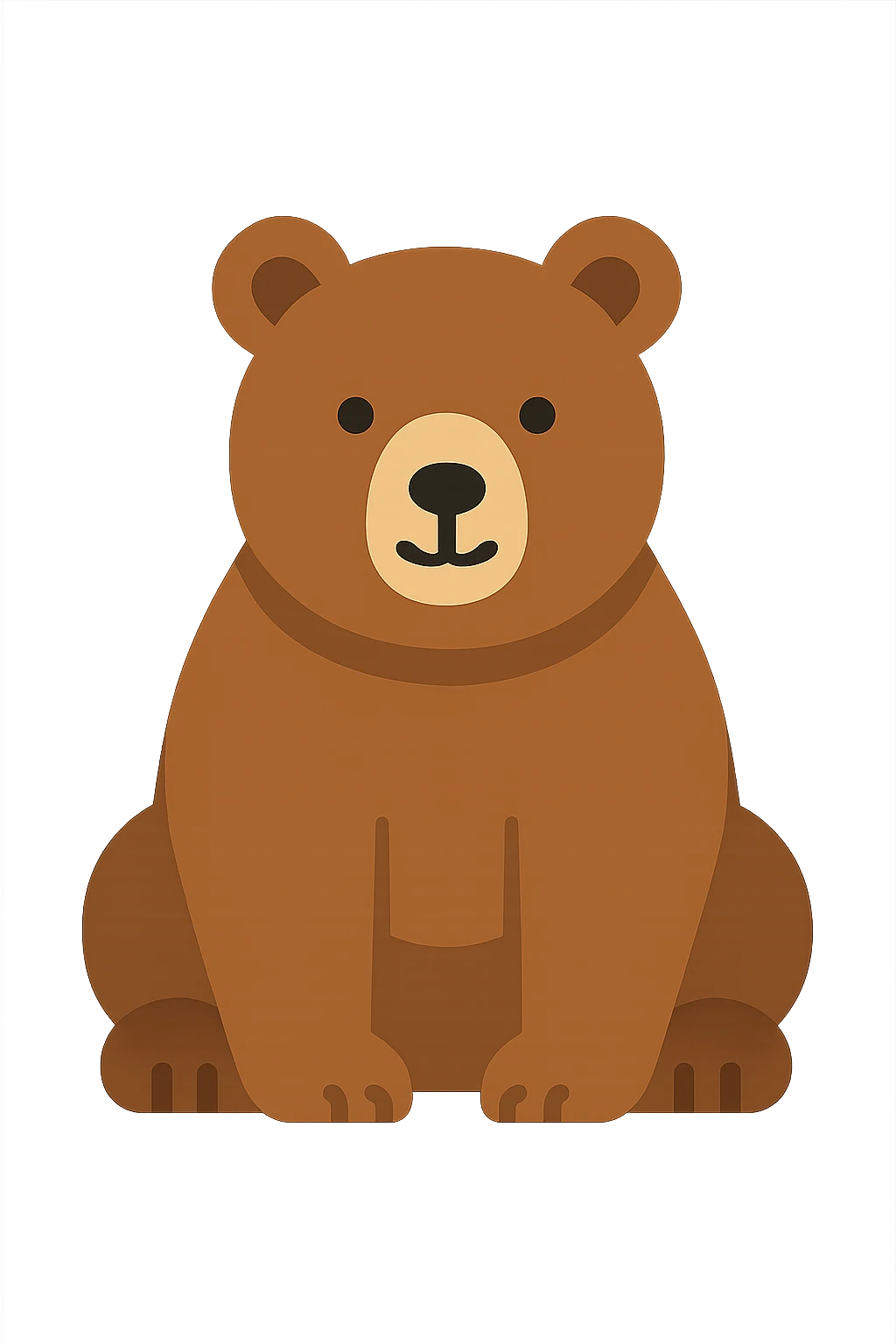Flat design style bear emoji