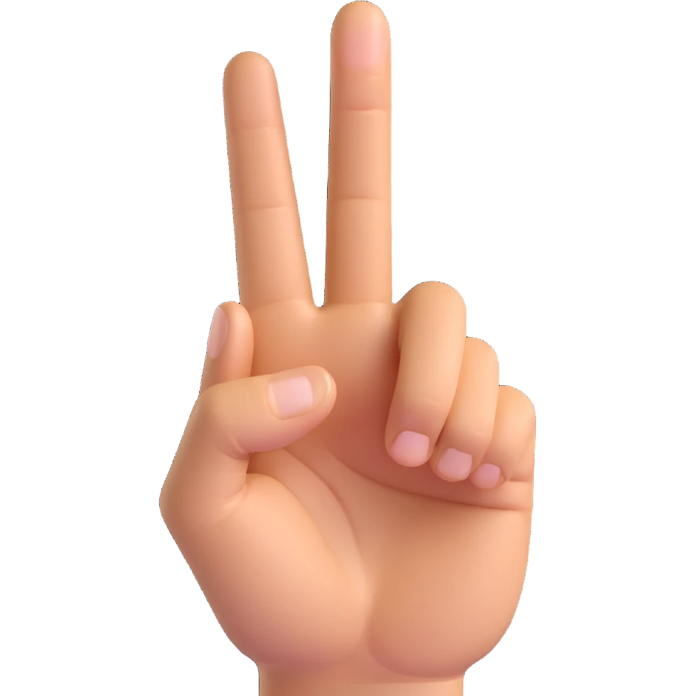 middle finger, Microsoft Teams 3D emoji style, realistic hand, light skin tone, clear gesture, no background emoji