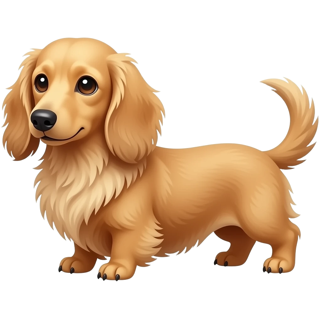 Long hari cream color dachshund emoji