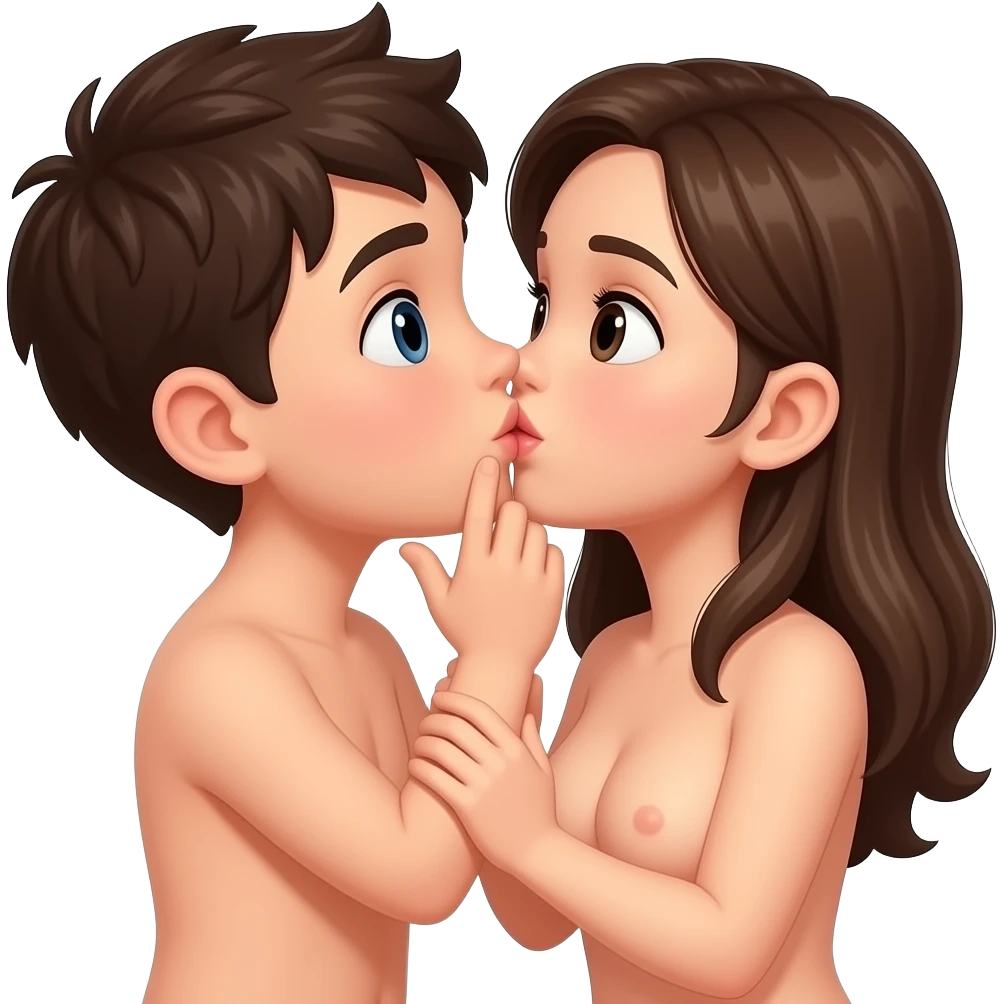 Naked boy having sex with a naked girl emoji