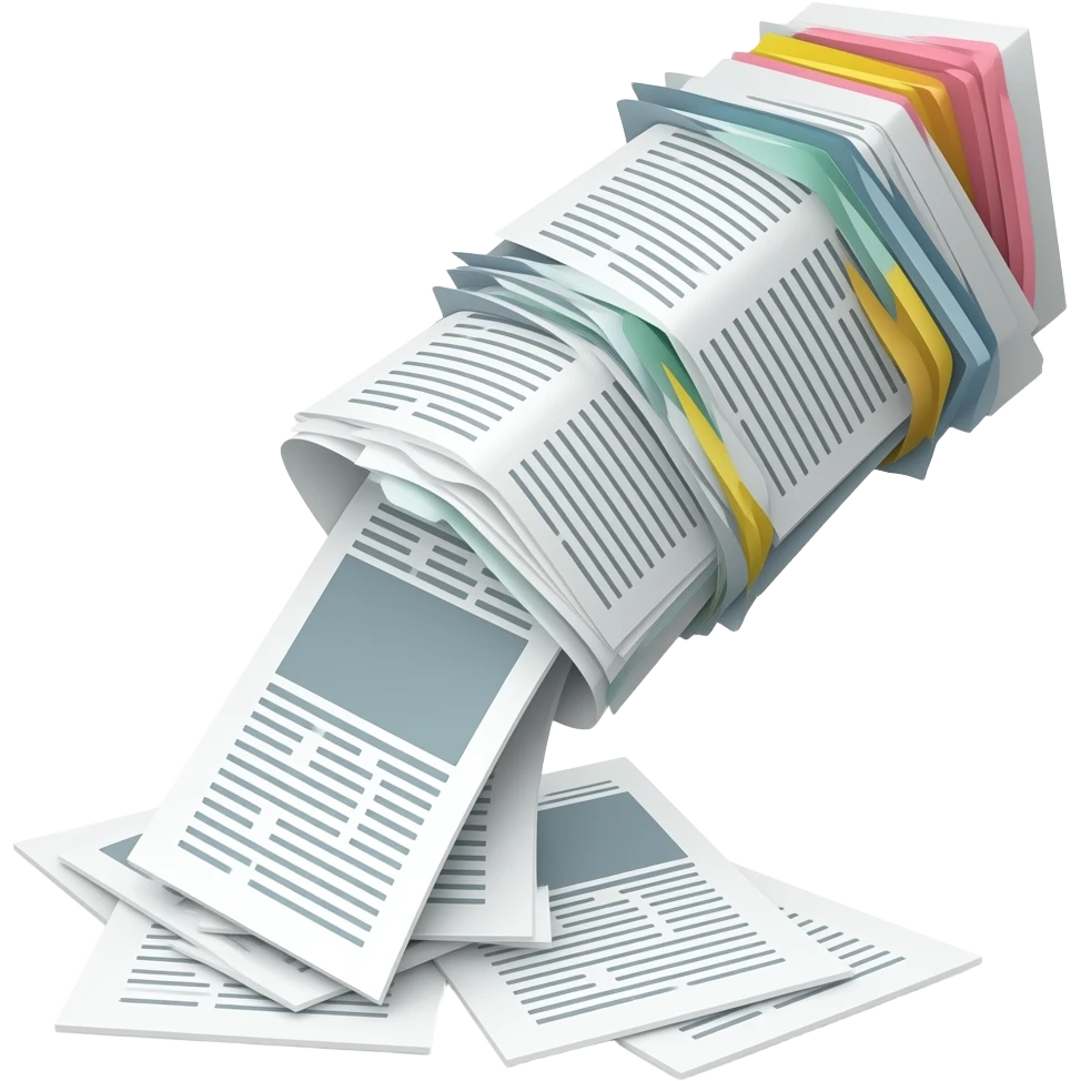 Documents are pouring down emoji