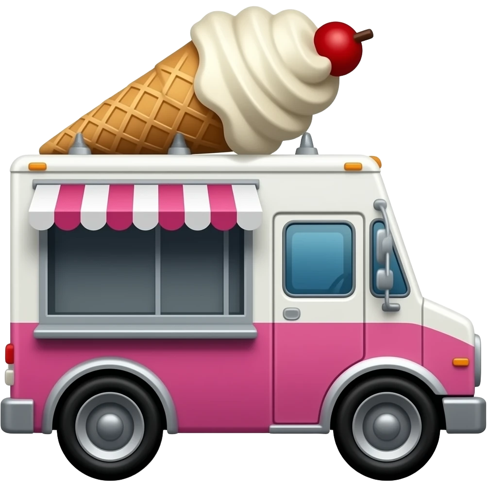 Hotwheels style ice cream truck emoji