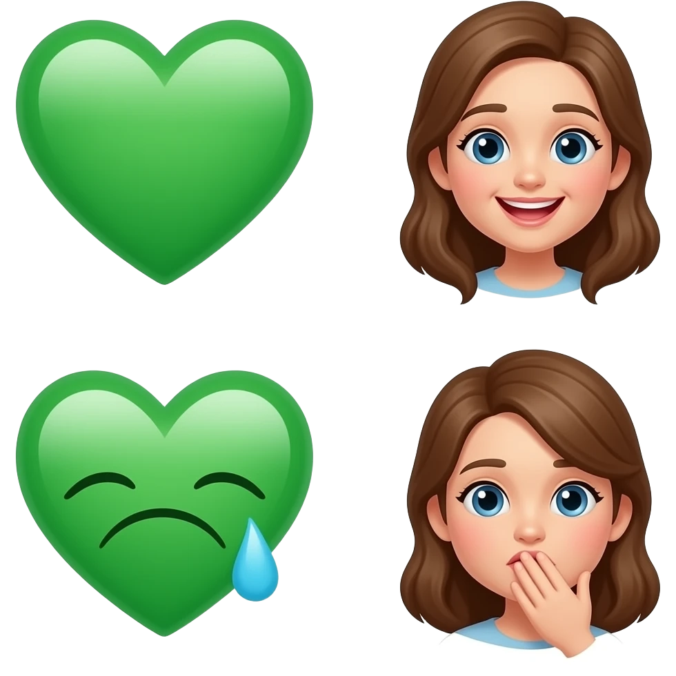 💚🤍🥹🤭 emoji