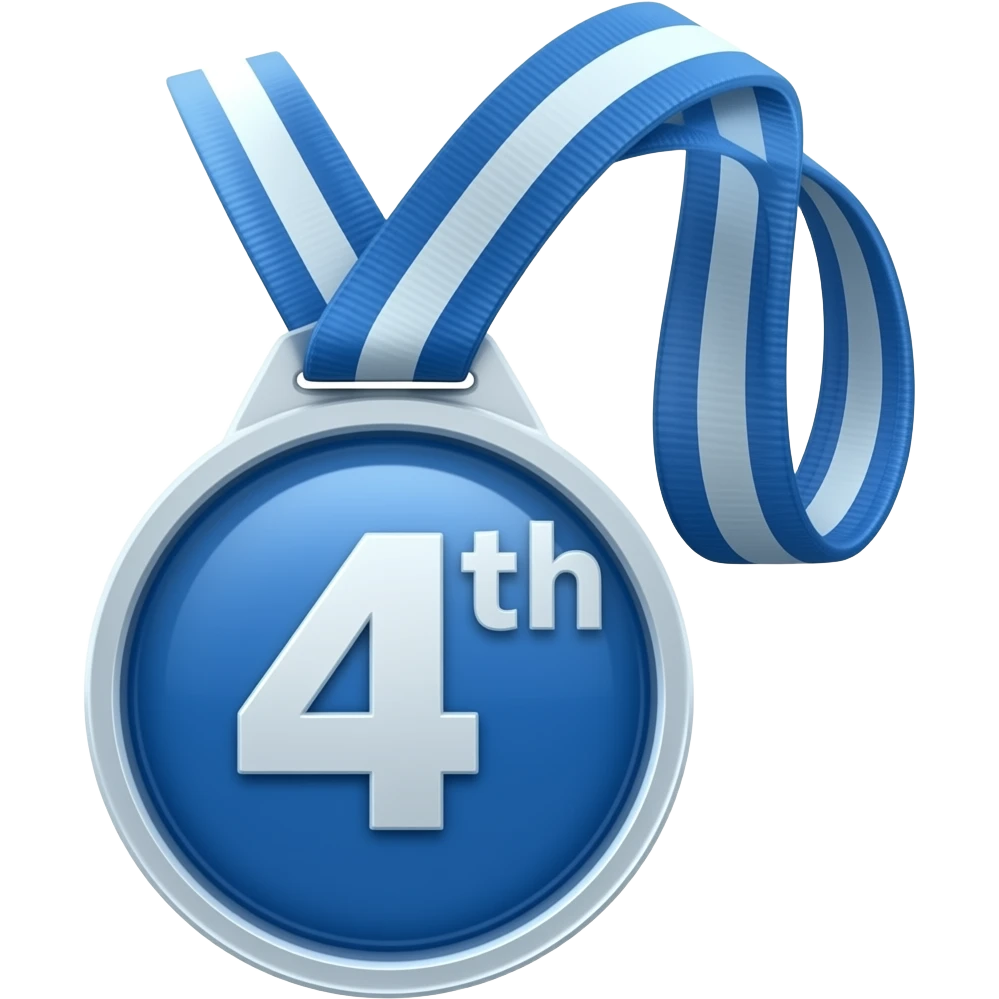medal with 4the place make it should be blue on a cord emoji