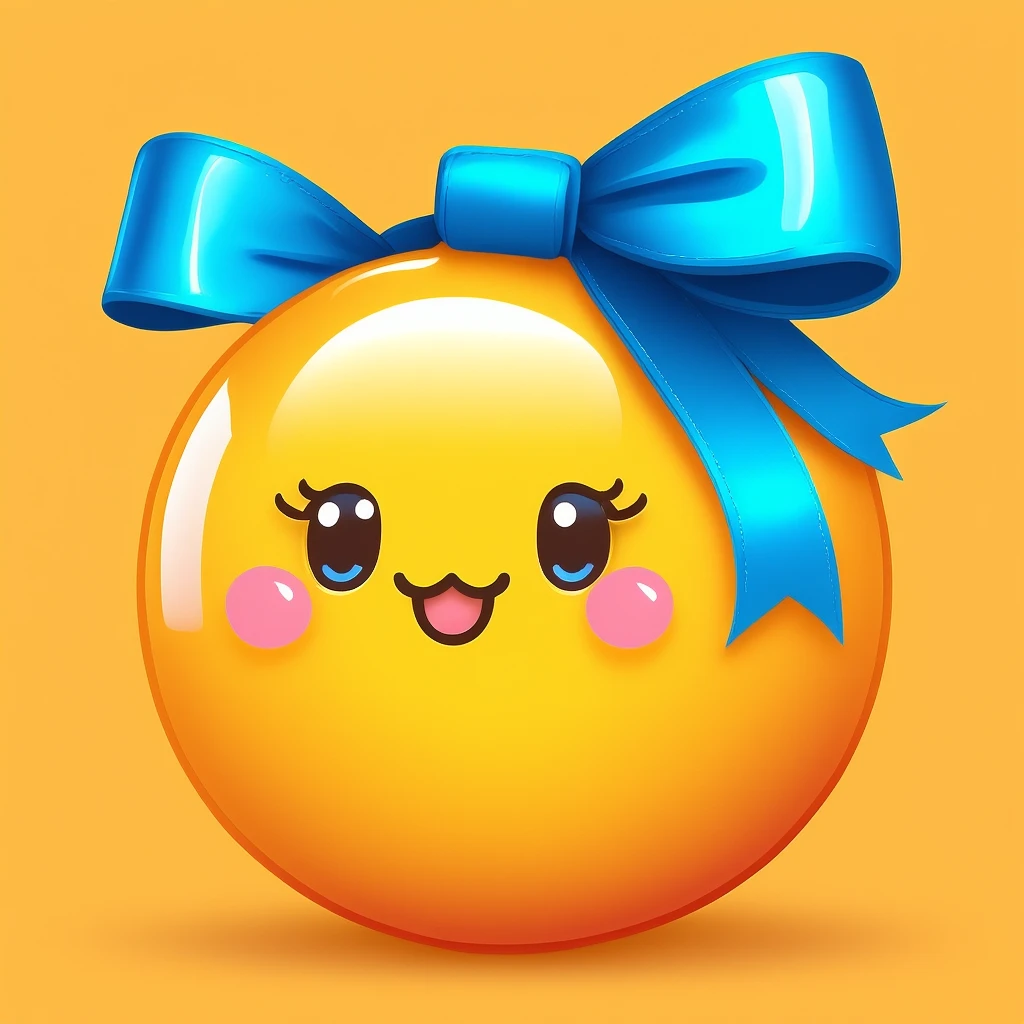cute and shiny blue bow emoji emoji