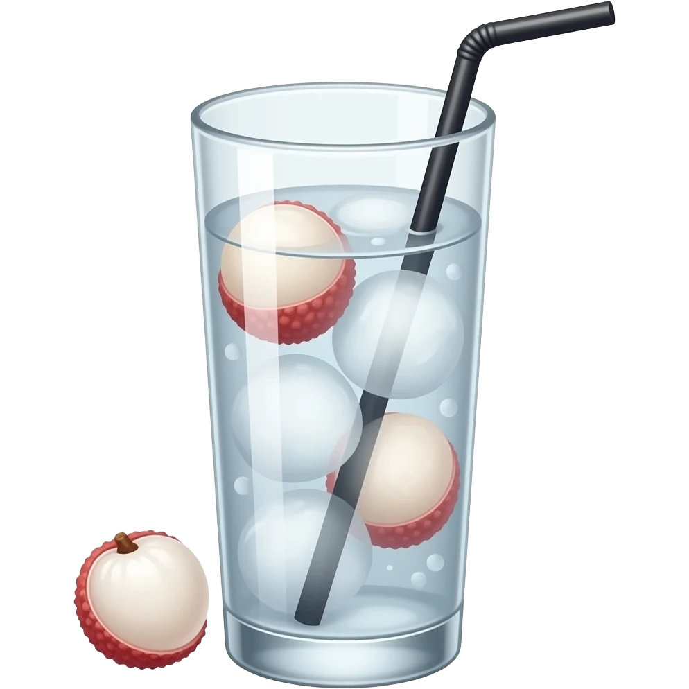 lychee clear drink in a coupe glass taller without the straw emoji