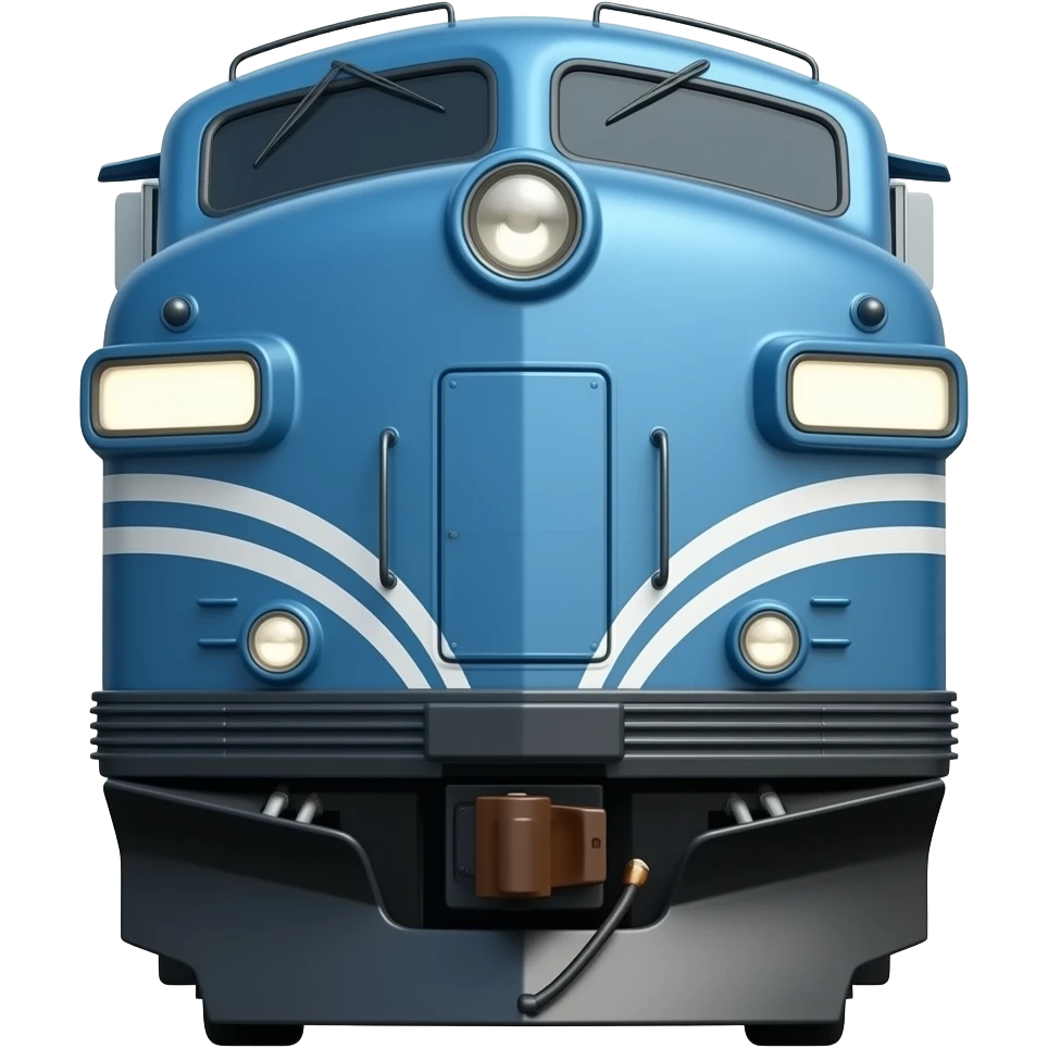 American made, blue diesel locomotive at the front emoji
