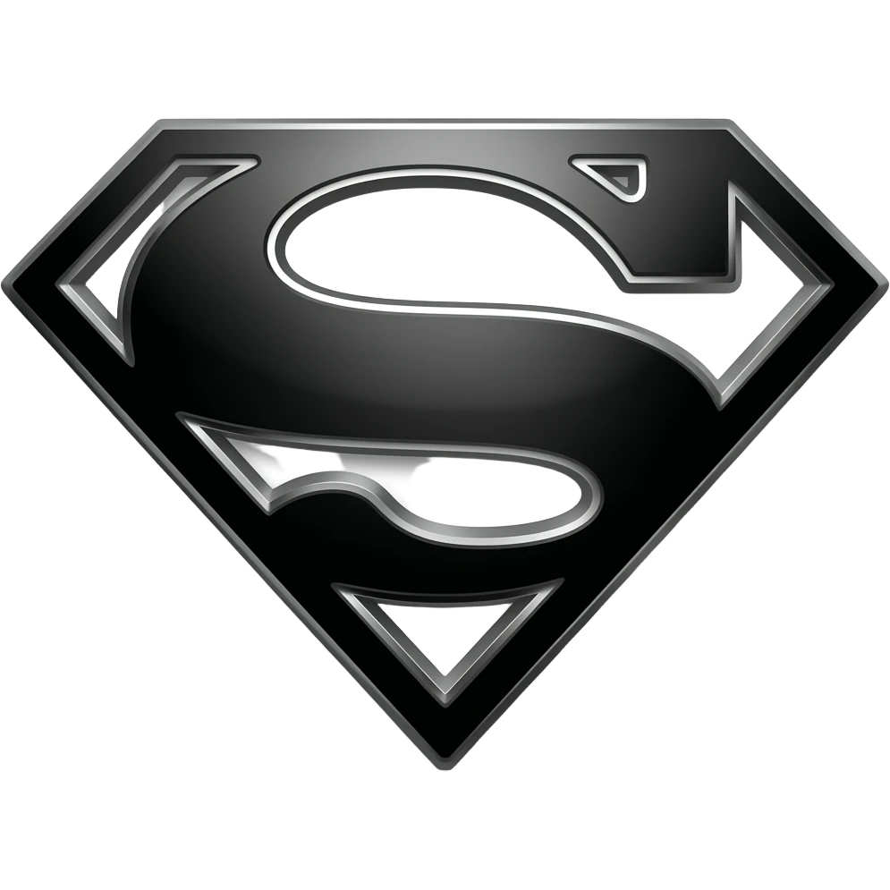 Black and chrome Superman logo emoji